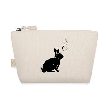 Rabbit Heart Cute Rabbit Hearts - Easter Rabbit - Organic Pouch - nature - Front
