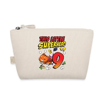 This little superhero is 9 cat owners 9. - Organic Pouch - nature - Front
