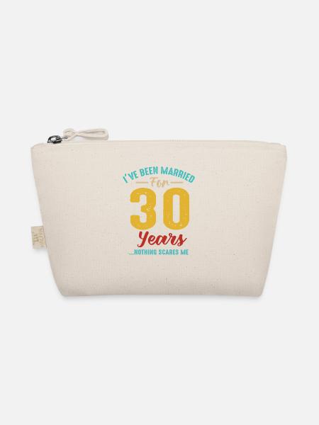 Seit 30 Jahren verheiratet 30. Hochzeitstag Retro - Bio-Täschchen - Natur