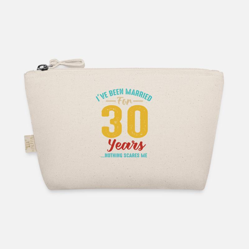 Seit 30 Jahren verheiratet 30. Hochzeitstag Retro - Bio-Täschchen - Natur