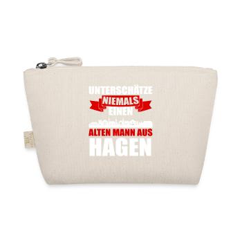 Unterschätze Niemals Einen Alten Mann Aus Hagen - Bio-Täschchen - Natur - Vorne