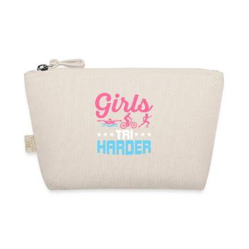 Girls Tri Harder Triathlete Triathlon - Organic Pouch - nature - Front