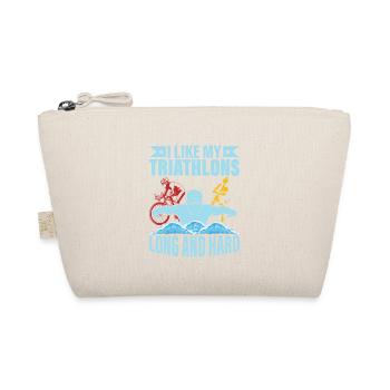I like my triathlons long and hard Triathlon Swim - Bio-Täschchen - Natur - Vorne