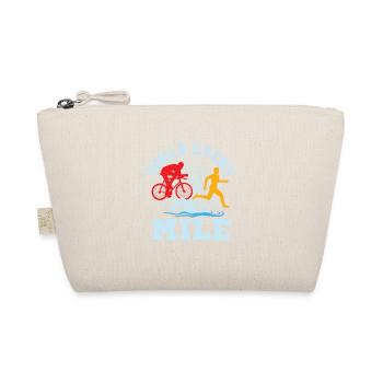 Smile Every Mile Swim Cycle Run Triathlon - Organic Pouch - nature - Front
