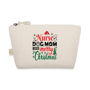 Nurse Dog Mom Merry Christmas Funny Nursing - Organic Pouch - nature - Front