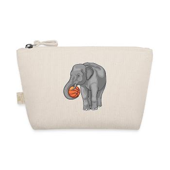 Elefant Basketballspieler Basketball - Bio-Täschchen - Natur - Vorne
