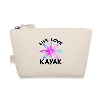 Live Love Kayak Kayaking Rowing Rower Canoe Rower - Bio-Täschchen - Natur - Vorne
