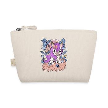 Creepy Kawaii Einhorn Pastel Goth Gruselig Horror - Bio-Täschchen - Natur - Vorne