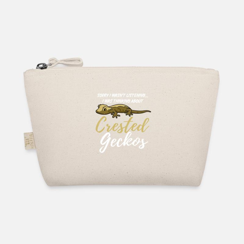 Thinking About Geckos Cute Reptile Crested Gecko Organic Pouch