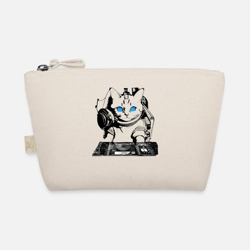 DJ cat with mixer Organic Pouch