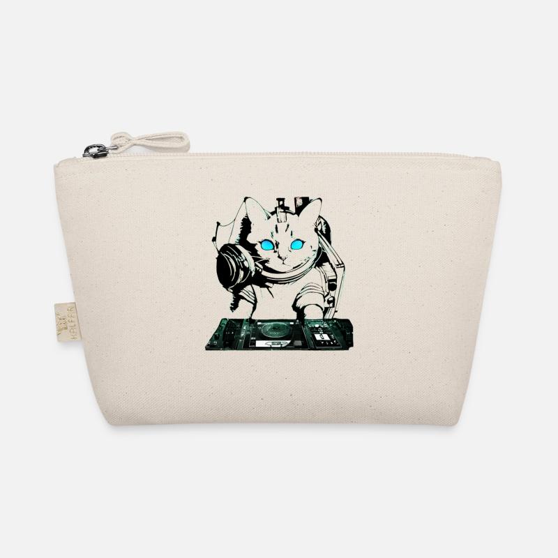 DJ cat with mixer Organic Pouch
