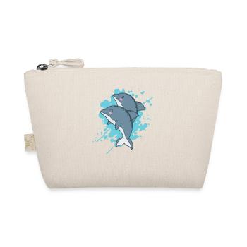 Dolphins in Japanese kawaii style animal - Organic Pouch - nature - Front