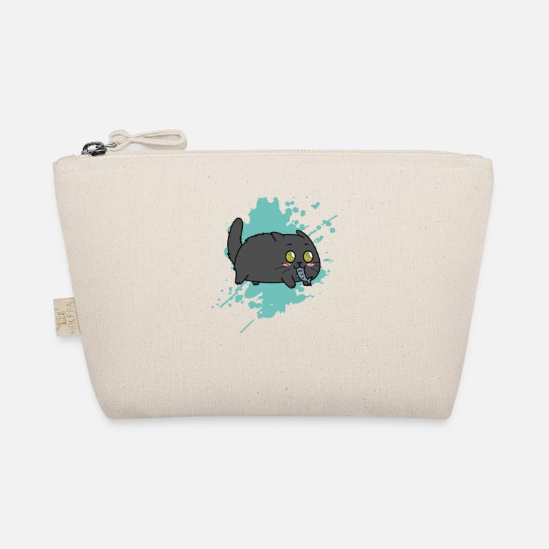Chat avec un poisson dans la gueule dans un animal de style kawaii Trousse biologique