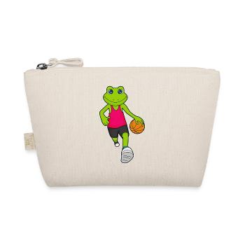Frosch Basketballspieler Basketball - Bio-Täschchen - Natur - Vorne