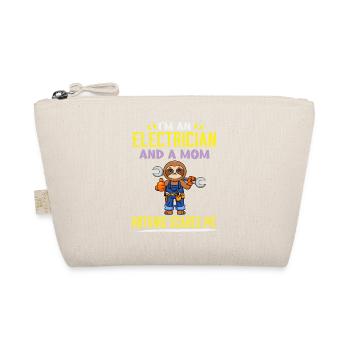 I'm An Electrician And A Mom Nothing Scares Me - Organic Pouch - nature - Front