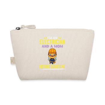 I'm An Electrician And A Mom Nothing Scares Me - Organic Pouch - nature - Front