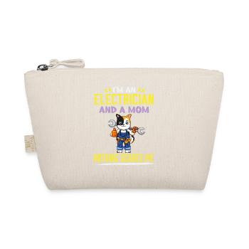 I'm An Electrician And A Mom Nothing Scares Me - Organic Pouch - nature - Front