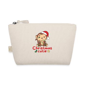 Affe Weihnachten Affen Christmas Cutie - Bio-Täschchen - Natur - Vorne