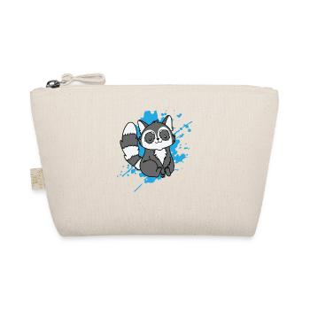 Waschbär im japanischen Kawaii Stil Tier - Bio-Täschchen - Natur - Vorne