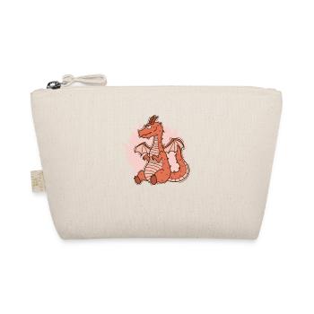 Baby dragon sits cute fantasy animal - Organic Pouch - nature - Front