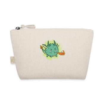fat kawaii dragon spits fire - Organic Pouch - nature - Front