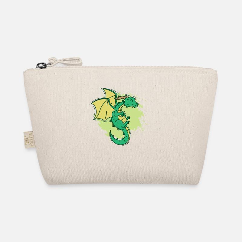 cooler Drache mit Hörner lustiges Tier - Bio-Täschchen - Natur