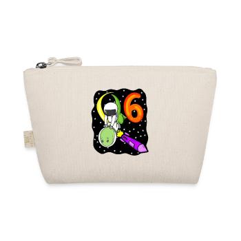 Boy 6 years old - I am 6 - 6th birthday - Organic Pouch - nature - Front
