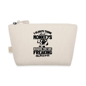Orangutan Monkey Lover - I always think about Monk - Organic Pouch - nature - Front