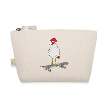 Skateboard Chicken Skating Skater Youth Skating - Organic Pouch - nature - Front
