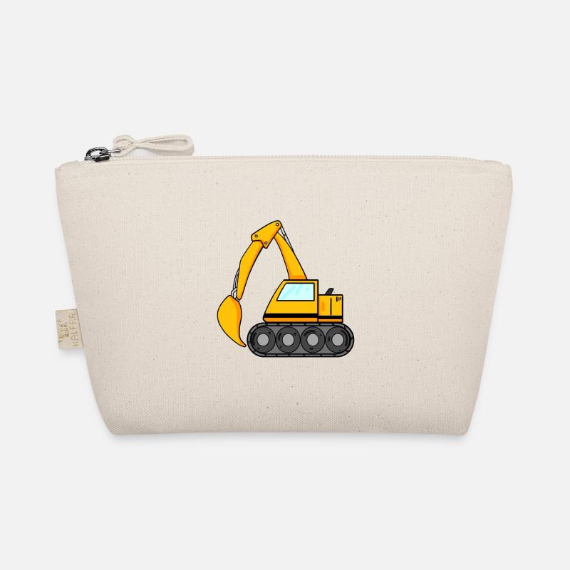 Löffelbagger Ausgräber Bagger Baumaschine - Bio-Täschchen - Natur