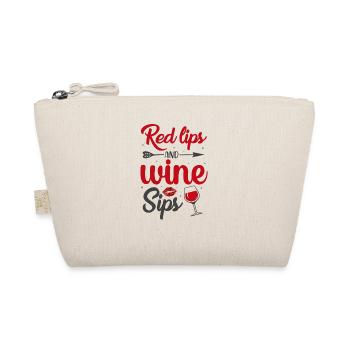 Red lips and wine - Organic Pouch - nature - Front