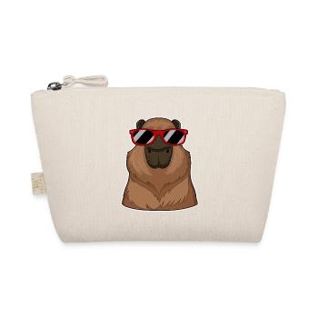 Capybara portant des lunettes rouges drôle de jeu de mots cochon d’Inde - Trousse biologique - nature - Devant