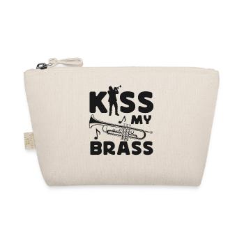 Trumpet Player Pun Kiss My Brass - Organic Pouch - nature - Front
