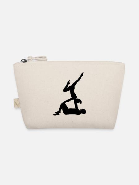 Retro Graphic Gymnast Gymnastics Acrobat Acrobatic - Bio-Täschchen - Natur - Vorne