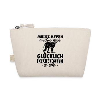 Meine Affen Machen Mich Glücklich Du Nicht So Seh - Bio-Täschchen - Natur - Vorne