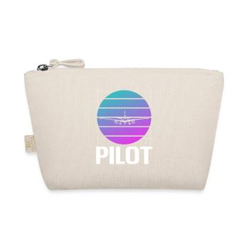 Retro Vintage Classic Pilot Aviation - Bio-Täschchen - Natur - Vorne