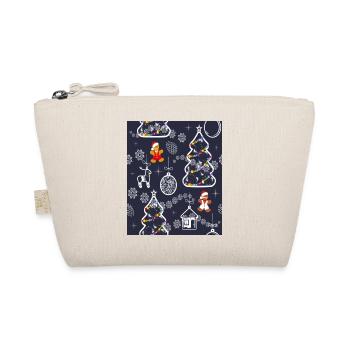 Seamless Festive Pattern With Christmas Tree - Organic Pouch - nature - Front