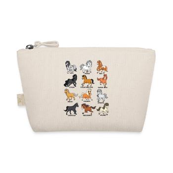 Cartoon Kawaii Horses - Horse Motif - Organic Pouch - nature - Front