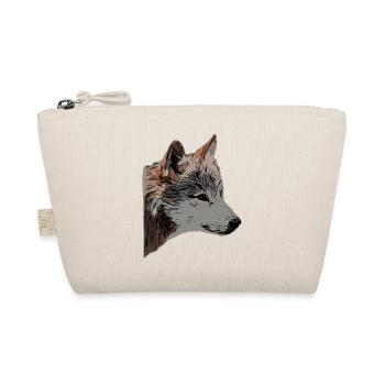 Wolfskopf wildes Tier Motiv Aufdruck mit Wolf - Bio-Täschchen - Natur - Vorne