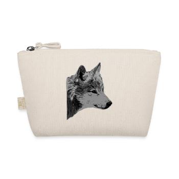 Wolfskopf wildes Tier Motiv Aufdruck mit Wolf - Bio-Täschchen - Natur - Vorne