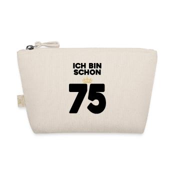 75 Geburtstag - 75 Jahre mit Krone - Bio-Täschchen - Natur - Vorne