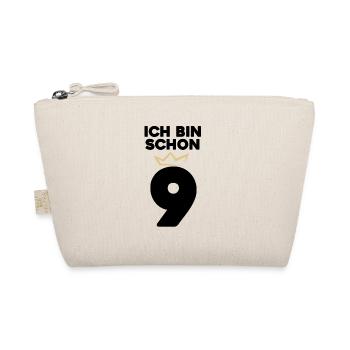 9 Geburtstag - 9 Jahre mit Krone - Bio-Täschchen - Natur - Vorne