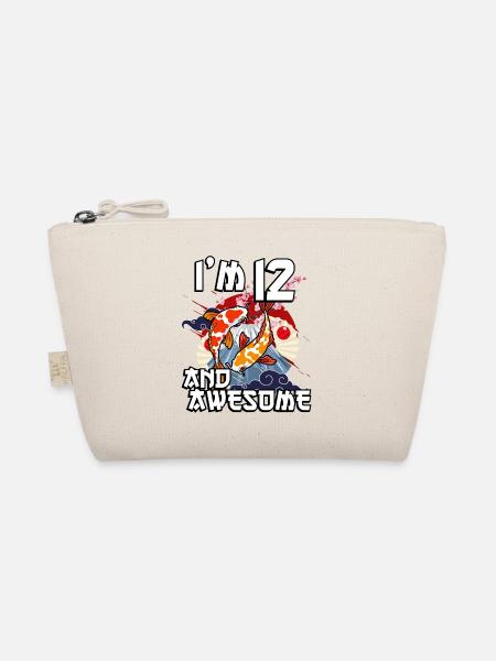 I'm 12 and awesome Japanese carp koi - Organic Pouch - nature - Front