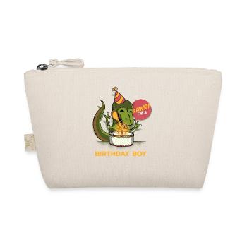 Children 3 Year Old T Rex Dinosaur 3rd Bday Boy T - Organic Pouch - nature - Front