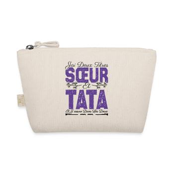 J'ai deux titres Sœur et tata. Cadeau soeur. - Trousse biologique - nature - Devant