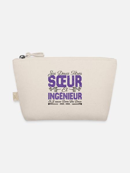 J'ai deux titres Sœur et Ingénieur. Cadeau soeur. - Trousse biologique - nature - Devant
