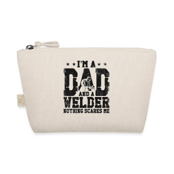 Welder Welding Dad Father Vintage - Organic Pouch - nature - Front