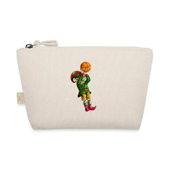 Basketball Weihnachtself spielt Basketballgeschenk - Bio-Täschchen - Natur - Vorne