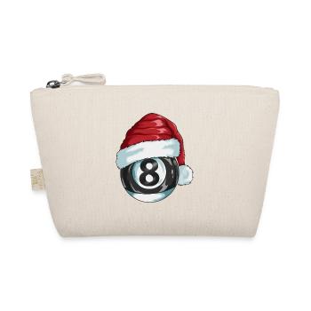 Billardspieler Weihnachtsmotiv Billardfan Geschenk - Bio-Täschchen - Natur - Vorne