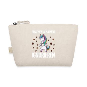 Einatmen Ausatmen Ignorieren Kaffee Einhorn - Bio-Täschchen - Natur - Vorne
